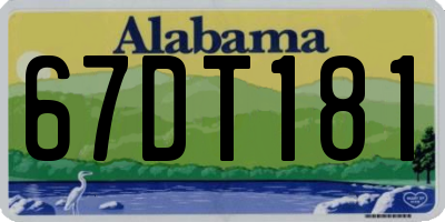 AL license plate 67DT181