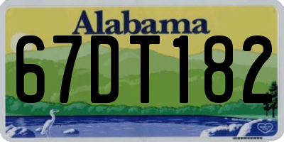 AL license plate 67DT182