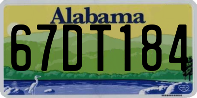 AL license plate 67DT184