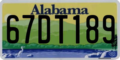 AL license plate 67DT189
