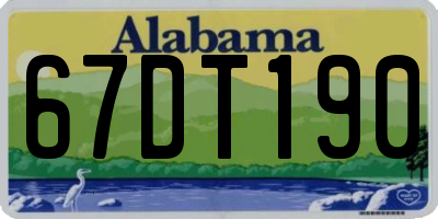 AL license plate 67DT190