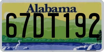 AL license plate 67DT192