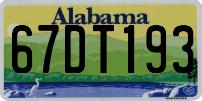 AL license plate 67DT193