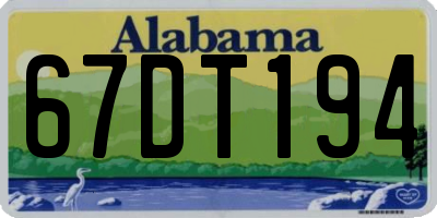 AL license plate 67DT194