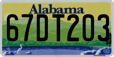 AL license plate 67DT203