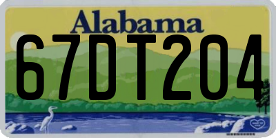 AL license plate 67DT204