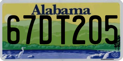 AL license plate 67DT205