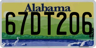 AL license plate 67DT206
