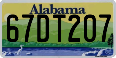 AL license plate 67DT207