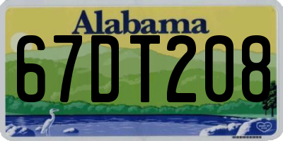 AL license plate 67DT208