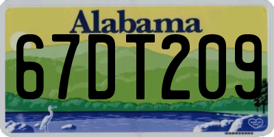 AL license plate 67DT209