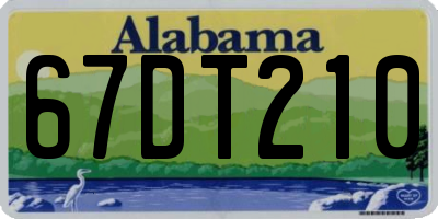 AL license plate 67DT210