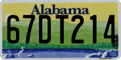 AL license plate 67DT214