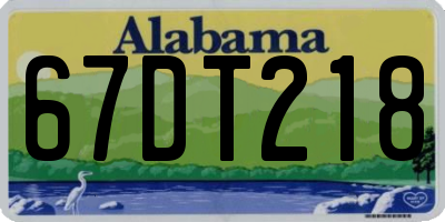 AL license plate 67DT218