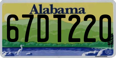 AL license plate 67DT220