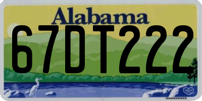 AL license plate 67DT222