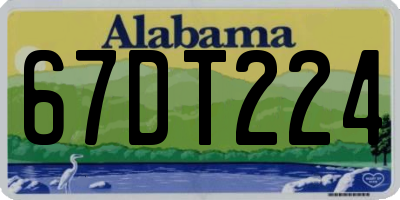 AL license plate 67DT224