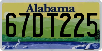 AL license plate 67DT225