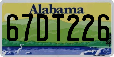 AL license plate 67DT226