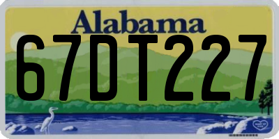 AL license plate 67DT227