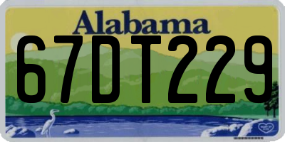 AL license plate 67DT229