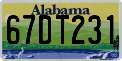 AL license plate 67DT231