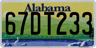 AL license plate 67DT233