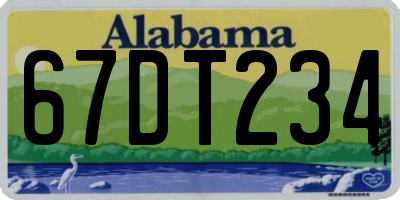 AL license plate 67DT234