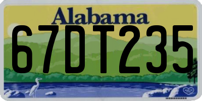 AL license plate 67DT235