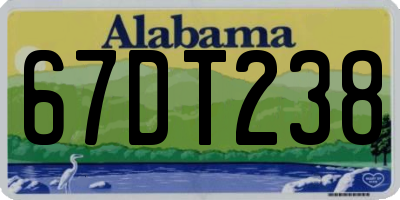 AL license plate 67DT238