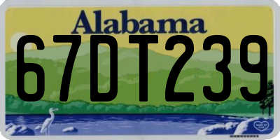 AL license plate 67DT239