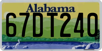 AL license plate 67DT240