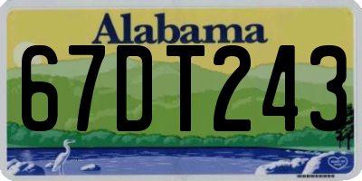 AL license plate 67DT243