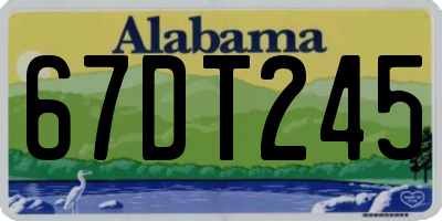 AL license plate 67DT245