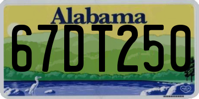 AL license plate 67DT250
