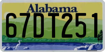 AL license plate 67DT251
