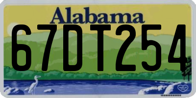 AL license plate 67DT254