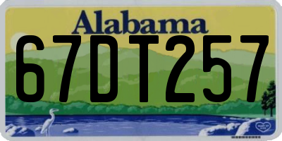 AL license plate 67DT257