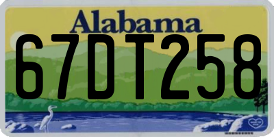 AL license plate 67DT258