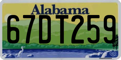 AL license plate 67DT259