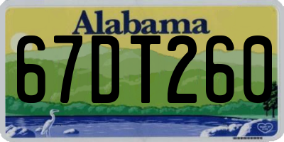 AL license plate 67DT260