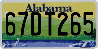 AL license plate 67DT265