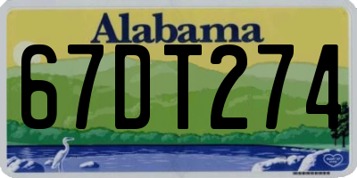 AL license plate 67DT274