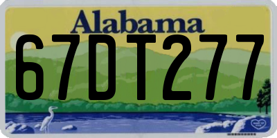 AL license plate 67DT277