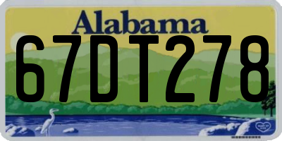 AL license plate 67DT278