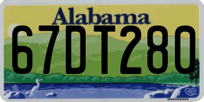 AL license plate 67DT280