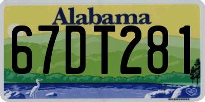 AL license plate 67DT281