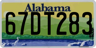 AL license plate 67DT283