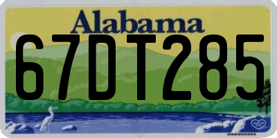 AL license plate 67DT285