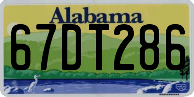 AL license plate 67DT286